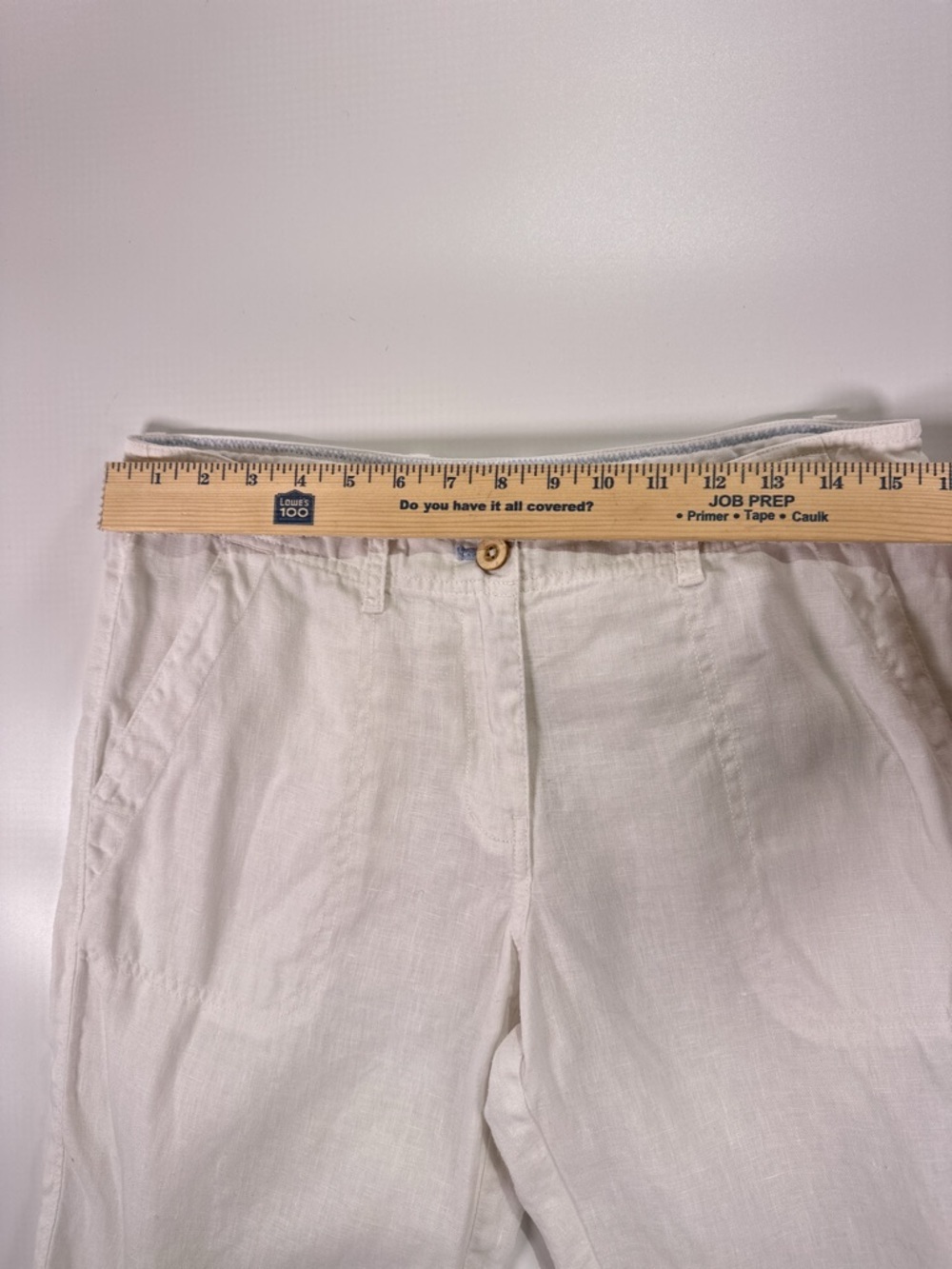 Tommy Bahama White 100% Linen Cropped Capri Pants Size 6 - Picture 8 of 15